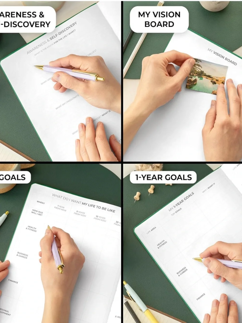 Clever Fox Pro Dated Hourly Weekly Planner - Dark Green $35